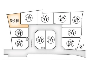 茅ヶ崎市今宿　築後未入居戸建の区画図|区画図◇