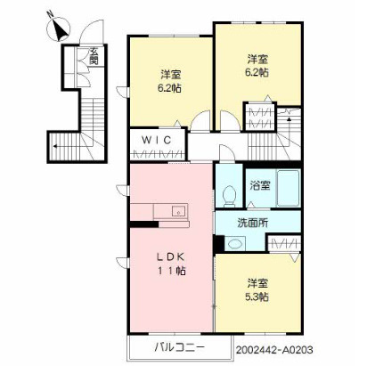 シャーメゾン寒田の間取り