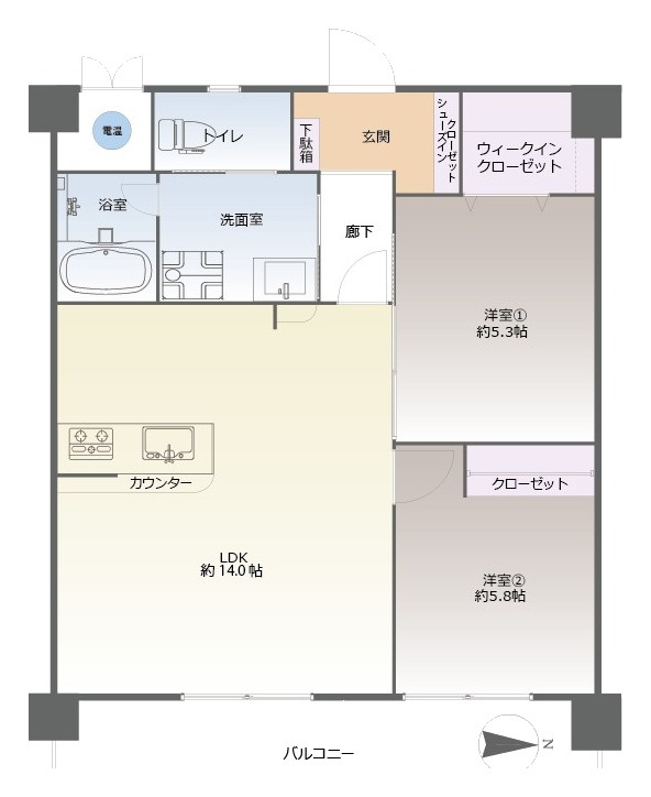 ロワールマンション井尻2の間取り|間取り