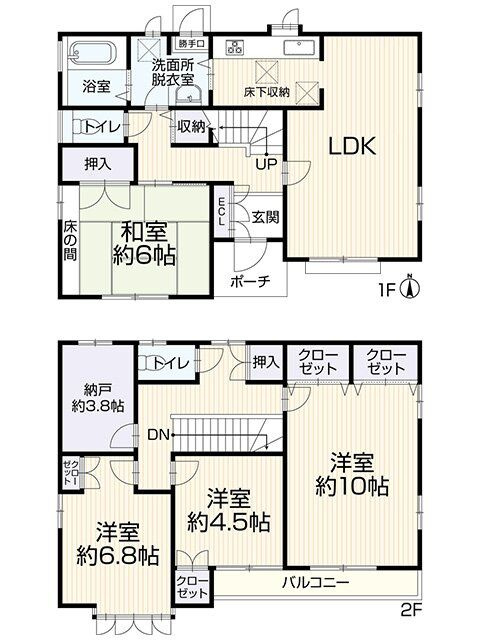 明王台2丁目　1999万の間取り|4SLDK　土地面積：203.95㎡　建物面積：123.81㎡