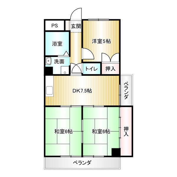 サンハイツ寺田の間取り