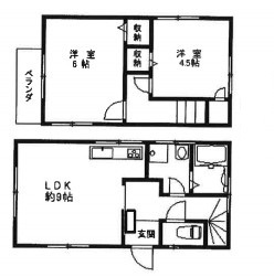 【間取り】 | 志茂2丁目2LDK戸建
