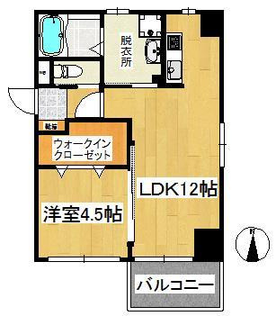 久留米市東町の賃貸マンションの間取り