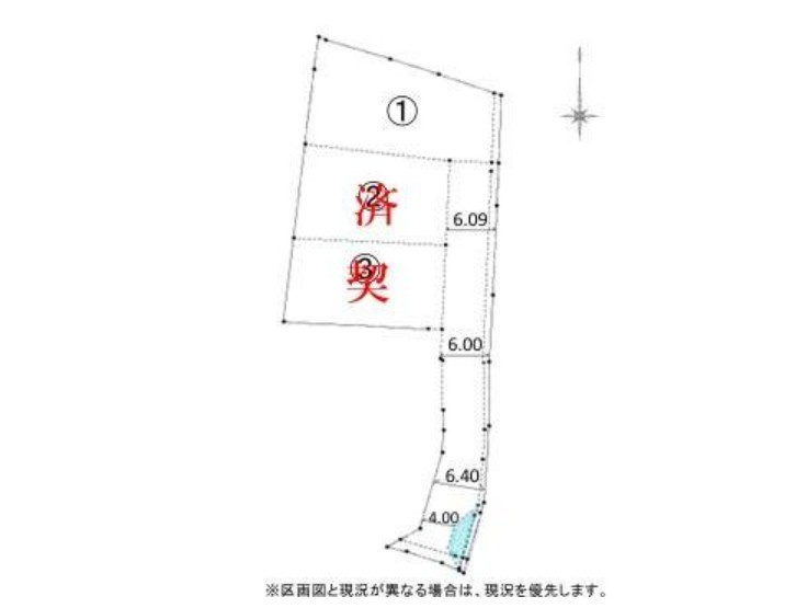 総社市井出　売土地の区画図