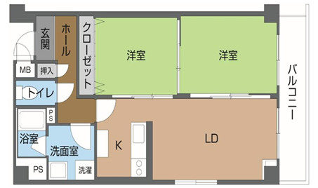 モナハイツ筒井の間取り
