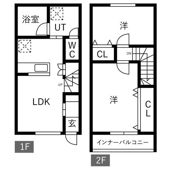 芦辺町貸家の間取り