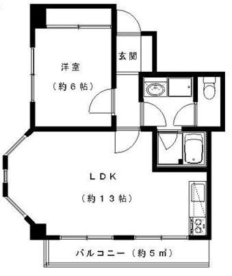 芦屋市浜芦屋町の賃貸マンションの間取り