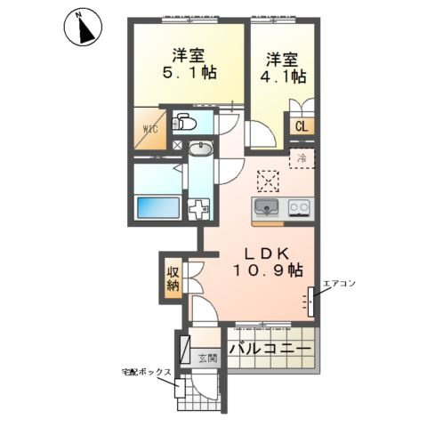 マクラーレン(坂戸市伊豆の山町　アパートＢ棟新築工事)の間取り