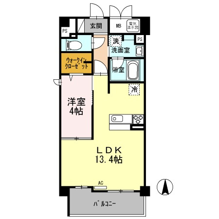 アビエール海岸通りの間取り|1LDK☆神戸市垂水区　アビエール海岸通り☆