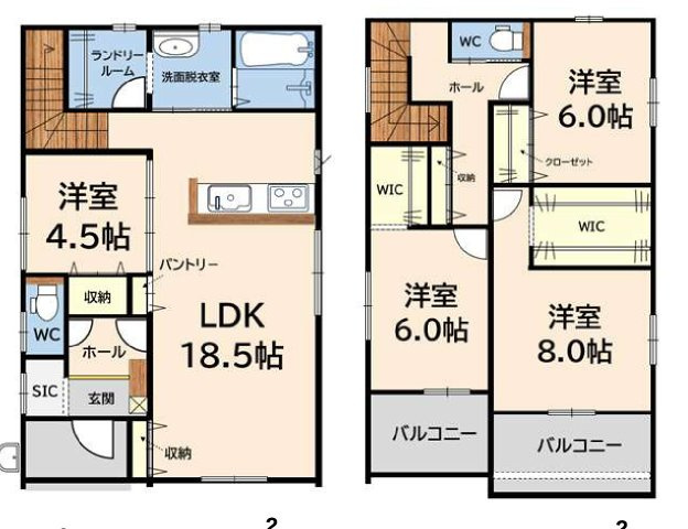 太宰府市大佐野５丁目の新築一戸建の間取り