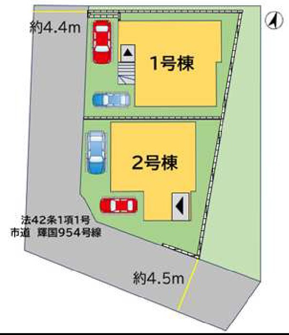 福岡市中央区輝国２丁目の新築一戸建の区画図