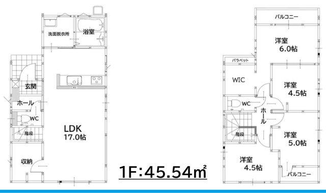 福岡市中央区輝国２丁目の新築一戸建の間取り