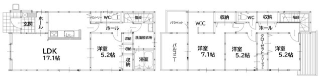 福岡市南区鶴田２丁目の新築一戸建の間取り
