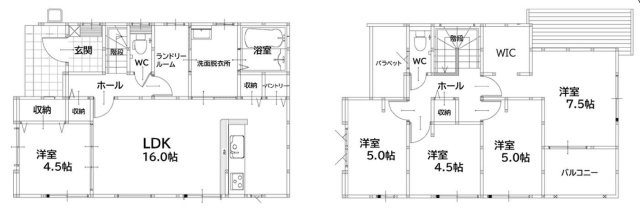 福岡市早良区梅林６丁目の新築一戸建の間取り
