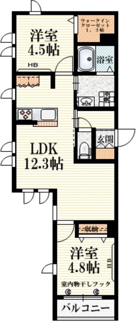 パーシモン阿佐谷の間取り|★角部屋★　★3面採光で日当り・風通し良好★