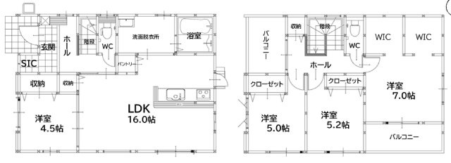 糟屋郡篠栗町中央３丁目の新築一戸建の間取り
