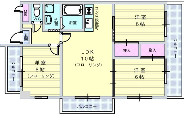 メゾン東豊中の間取り