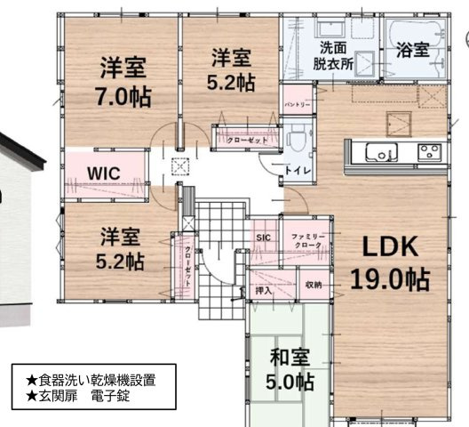 福岡市早良区野芥５丁目の新築一戸建の間取り
