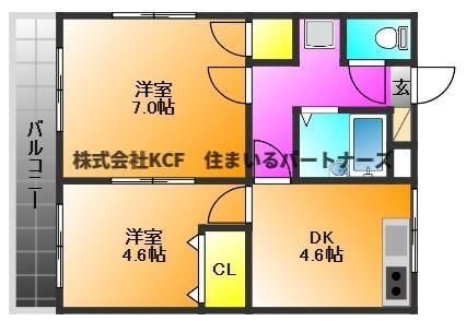 コーポベルヴューの間取り