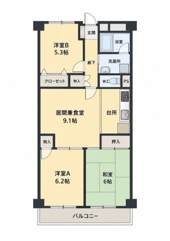 【間取り】 | シャルム梶ヶ谷　南東向きのため陽当たり良好/収納豊富/管理体制良好/「武蔵新城」駅徒歩圏