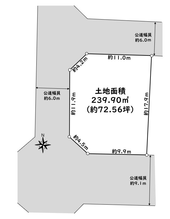 神戸市西区桜が丘東町１丁目土地の土地図