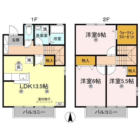 ヴィレッジ札場 B棟の間取り