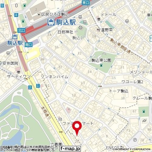 セリュークス駒込の地図