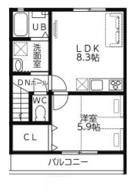 渋谷区本町ＹＫテラスハウスの間取り|間取りです。
