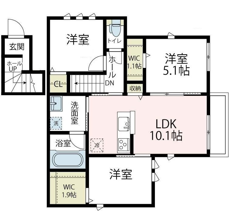 マ・モール弘明寺Vの間取り|間取りです。