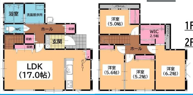 福岡市南区野多目６丁目の新築一戸建の間取り