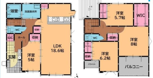 福岡市東区美和台５丁目の新築一戸建の間取り
