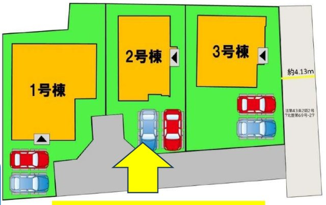 福津市津屋崎７丁目の新築一戸建の区画図