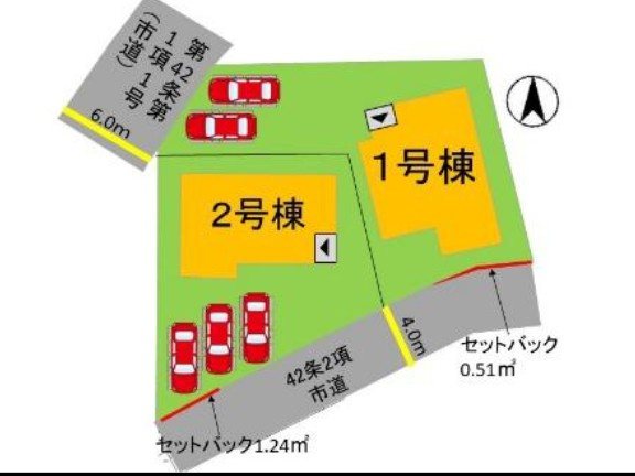 福津市西福間２丁目の新築一戸建の区画図