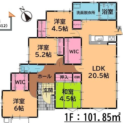那珂川市片縄西５丁目の新築一戸建の間取り