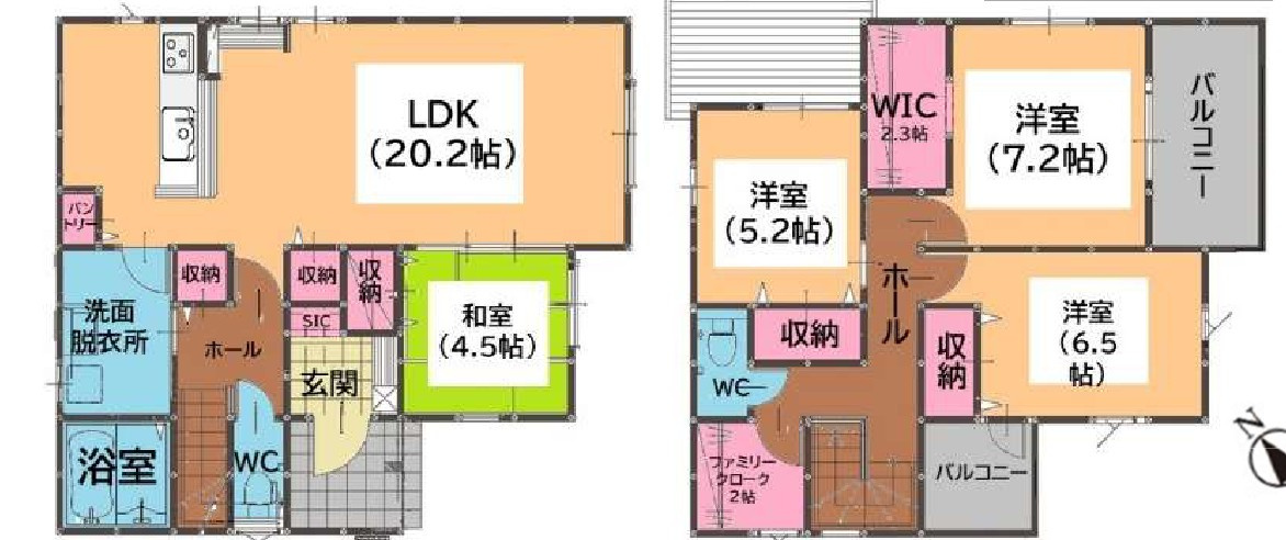 筑紫野市桜台２丁目の新築一戸建の間取り