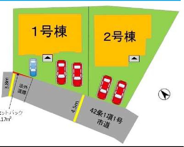 筑紫野市桜台２丁目の新築一戸建の区画図