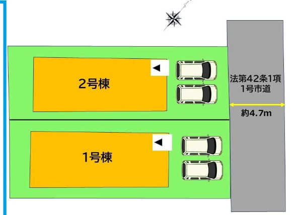 福岡市博多区月隈６丁目の新築一戸建の区画図