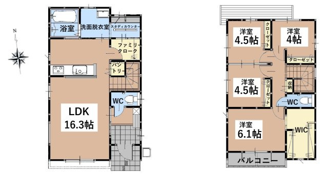 福岡市城南区片江１丁目の新築一戸建の間取り