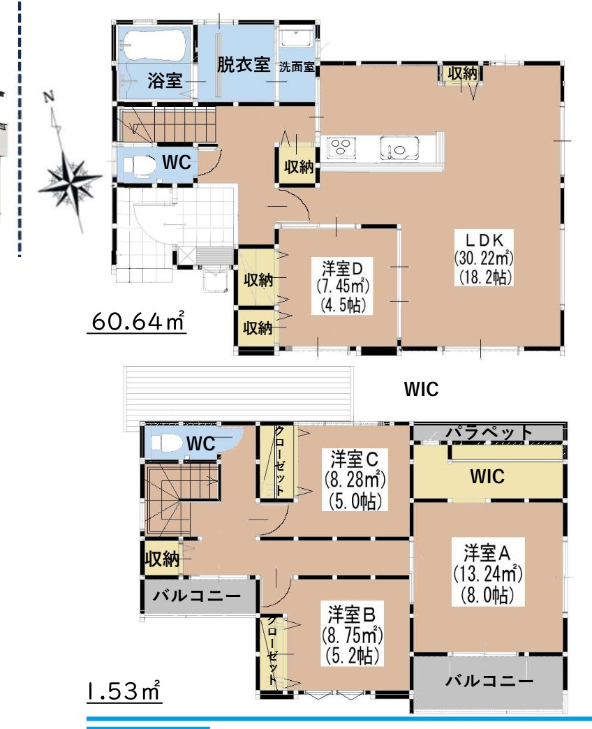 福岡市早良区内野３丁目の新築一戸建の間取り