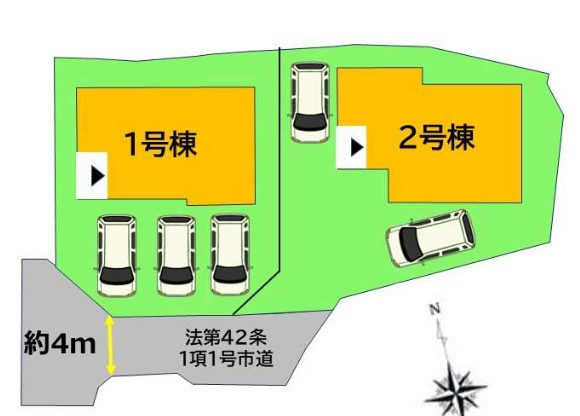 福岡市早良区内野３丁目の新築一戸建の区画図