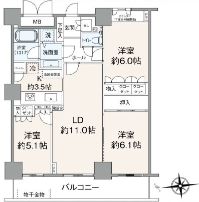 リーデンスタワーの間取り