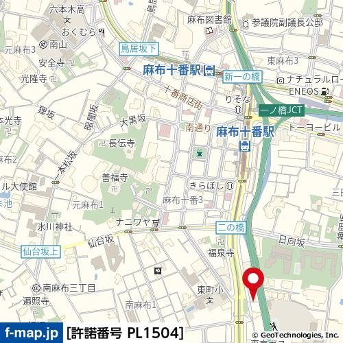 スカイコート麻布十番の地図
