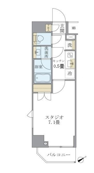 リージア中野新橋の間取り