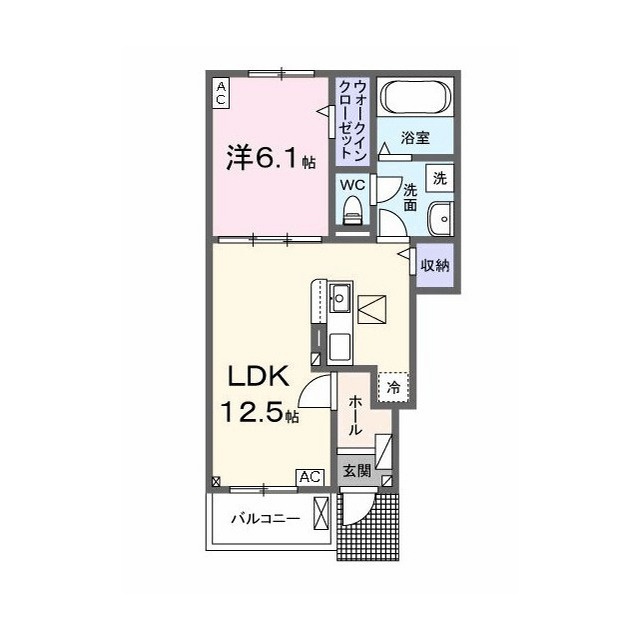 岐阜市下奈良２丁目のアパートの間取り