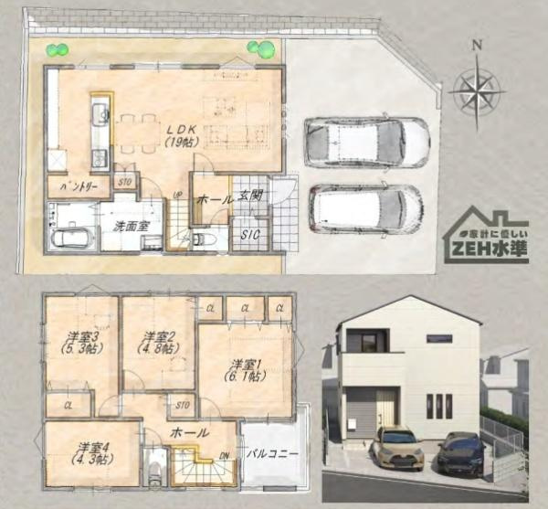 横浜市緑区鴨居６丁目の新築一戸建の間取り|使い勝手の良い4LDKの間取♪
お気軽にお問い合わせください。