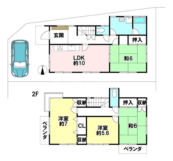 富里市立沢新田の中古一戸建の間取り