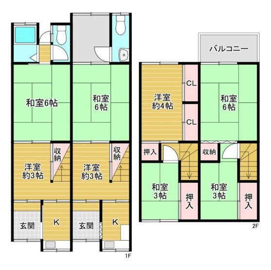 【間取り】 | 大阪市旭区中宮3丁目　中古テラスハウス