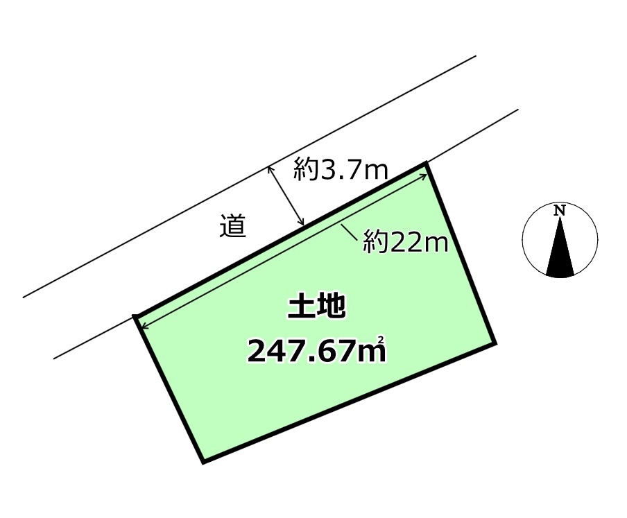 宇土市上網田町の売地の土地図