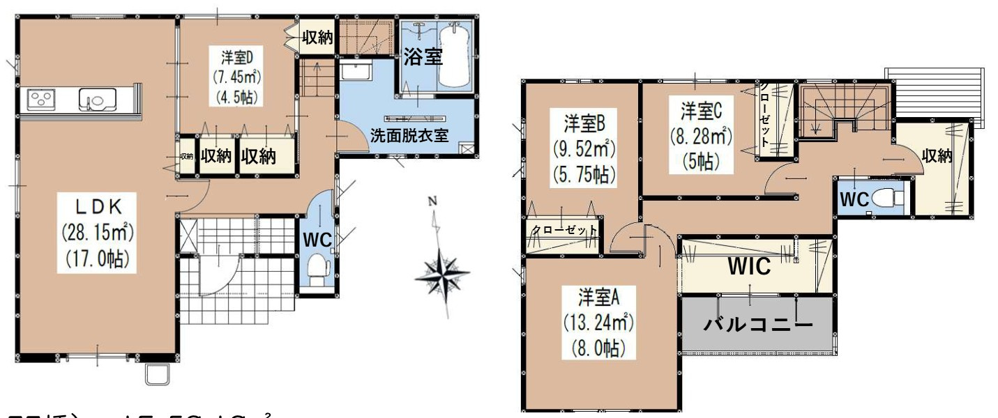 筑紫野市二日市北６丁目の新築一戸建の間取り