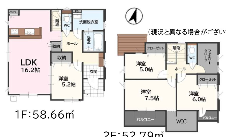 福津市西福間３丁目の新築一戸建の間取り